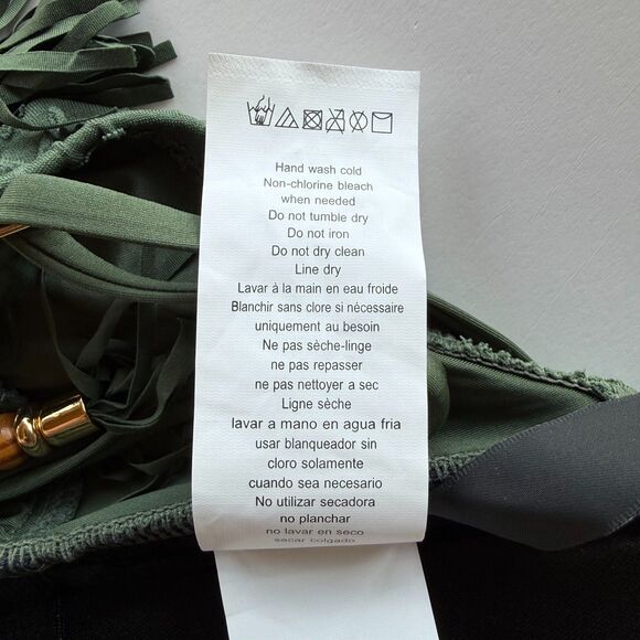 NWT La Blanca Salt Bandeau One-Piece Swimsuit w Removable Straps in Olive Sz 10 - Picture 11 of 16